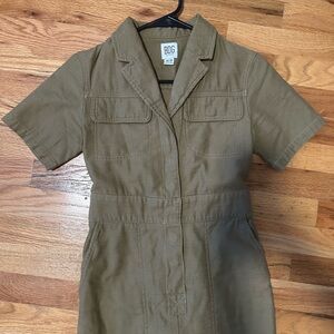 Urban Outfitters BDG Lizzy Short Sleeve Olive Green Coverall Jumpsuit.